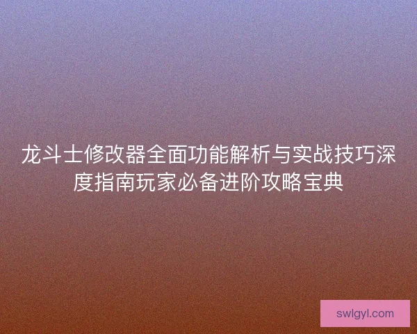 龙斗士修改器全面功能解析与实战技巧深度指南玩家必备进阶攻略宝典