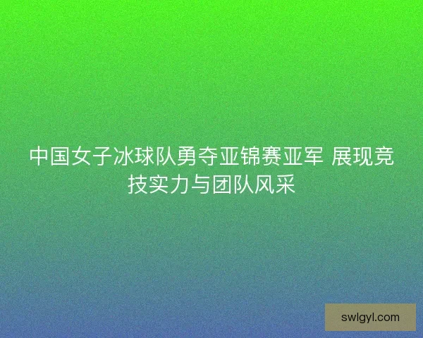 中国女子冰球队勇夺亚锦赛亚军 展现竞技实力与团队风采